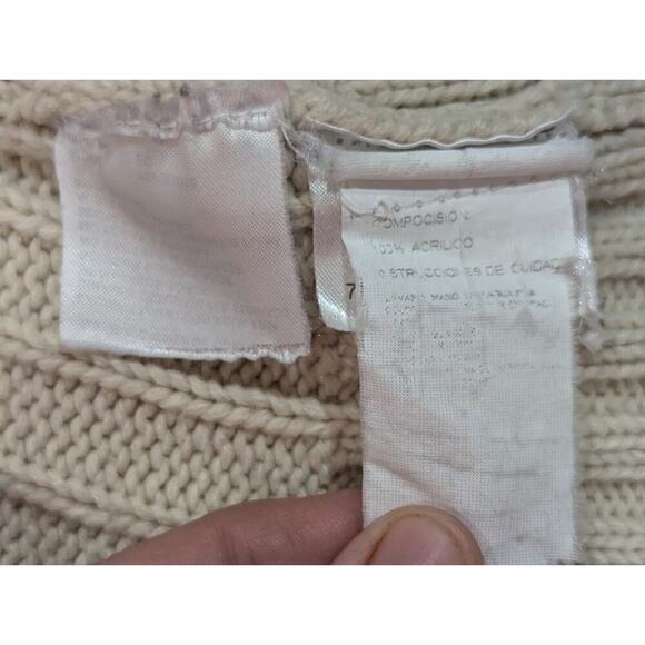 Women's Fisherman style button up hooded cardigan sweater by Davinchy size M - Picture 4 of 7